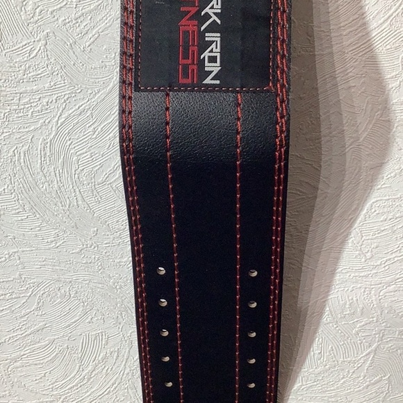 Dark Iron Fitness - new - powerlifting leather belt - 43” x 4” - back support - Picture 9 of 11